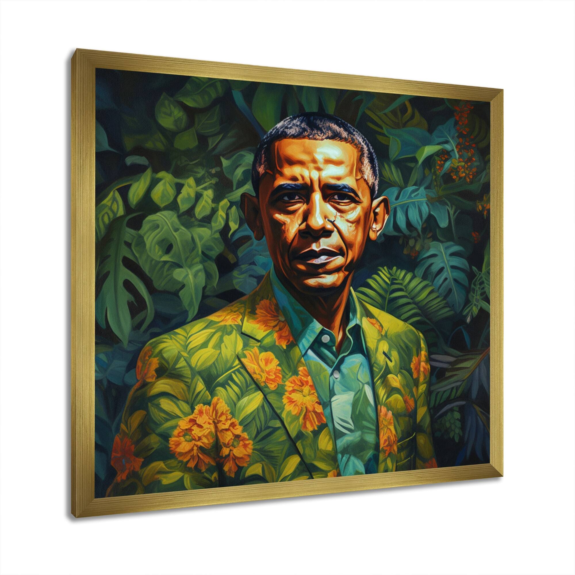 Designart "Obama Miami Vibes Ii" Men Framed Wall Art Prints On Sale